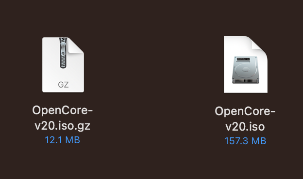 Extract OpenCore ISO file from .gz archive file