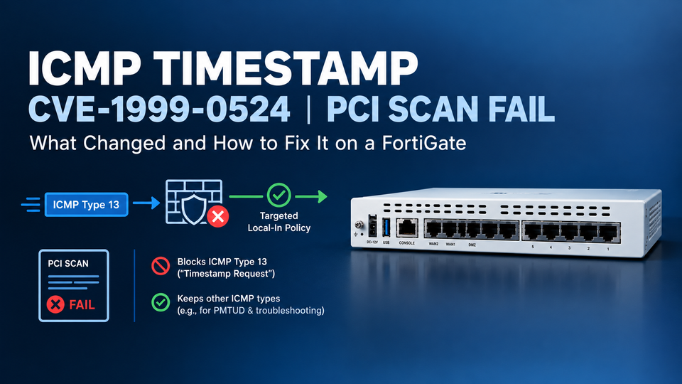 ICMP Timestamp (CVE-1999-0524) Now Fails PCI Scans: What Changed and How to Fix It on a FortiGate